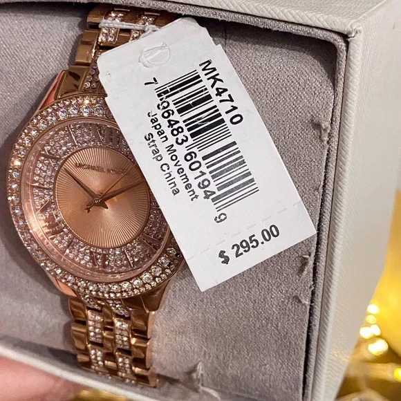 Michael Kors Women’s “Harlowe” Analog Pave Rose-Gold Watch, 38mm